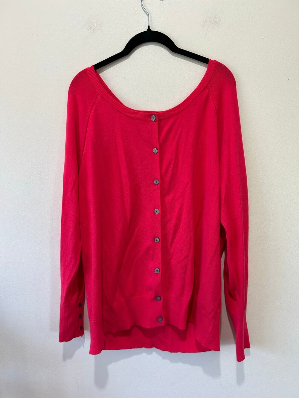 Lane Bryant pink cardigan womens 18/20 wide neck light weight office work